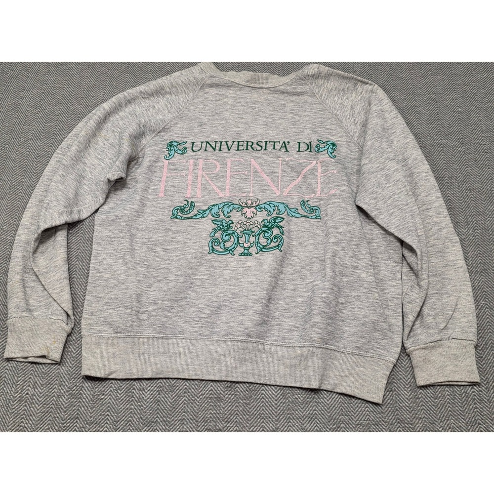 Vintage Bassett-Walker Universita Di Firenze Sweatshirt Grey XL‎ Made in USA 80s